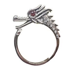 Garnet and Crystal Dragon Ring